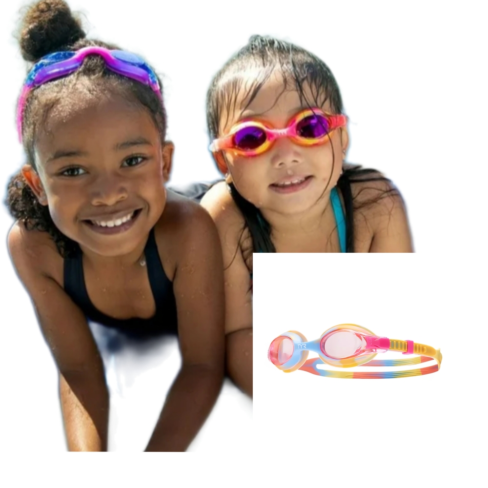 NIB TYR Youth Fit Swimple Tie Dye Non-Mirrored Swim Goggles